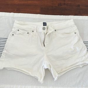 Gap white frayed denim shorts